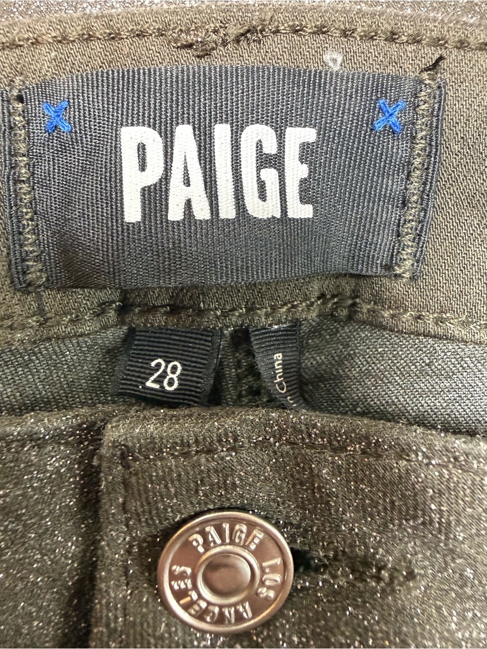 PAIGE Claudine Metallic Shimmer Bootcut Jeans Size 28 - Picture 5 of 13
